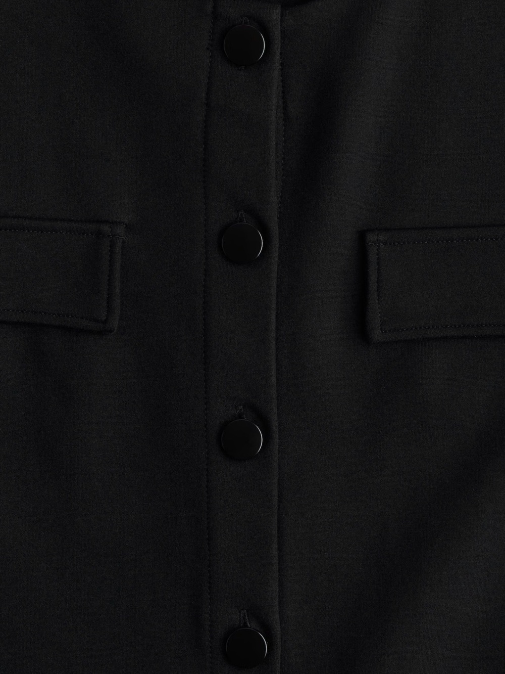 H&M Black Cropped Round-Neck Button Jacket - Picture 2 of 5
